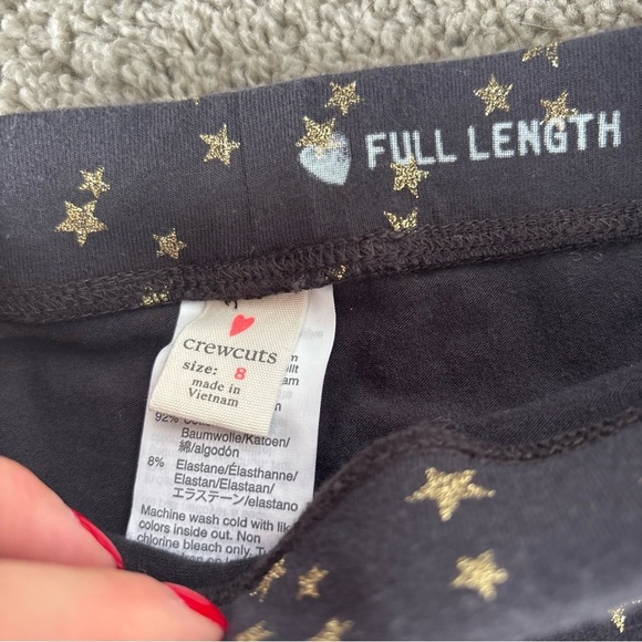 Girls Crewcuts Black Leggings With Gold Stars Size 8 - Picture 6 of 6